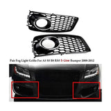 1 Pair Front Bumper Fog Light Grilles, ABS Direct Fit Replacements for Audi A5, S5 B8 and RS5 2008-2012, Silver Plated In Australia - Darrahopens