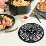 Non-Stick Metal Air Fryer Crisper Plate Replacement for 4.5 L Air Fryers, Grill Pan for Home Cooking, Black, 20 cm