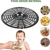 Non-Stick Metal Air Fryer Crisper Plate Replacement for 4.5 L Air Fryers, Grill Pan for Home Cooking, Black, 20 cm