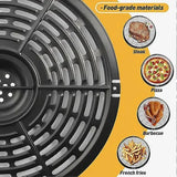 Non-Stick Metal Air Fryer Crisper Plate Replacement for 4.5 L Air Fryers, Grill Pan for Home Cooking, Black, 20 cm