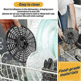 Non-Stick Metal Air Fryer Crisper Plate Replacement for 4.5 L Air Fryers, Grill Pan for Home Cooking, Black, 20 cm