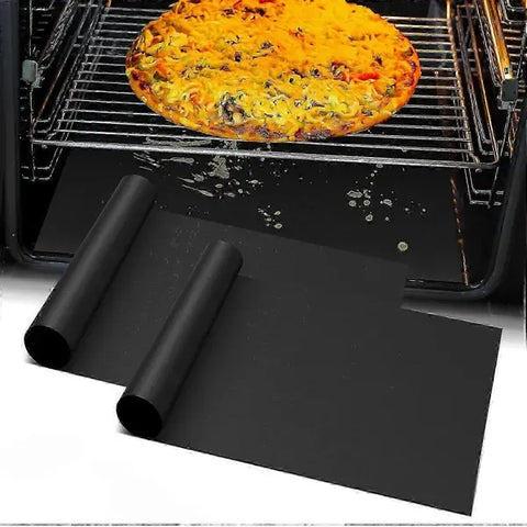 2 Pack Heavy Duty Oven Liner Mats, Reusable Non-Stick Heat Resistant Sheets for Ovens, Grills and Air Fryers, 60 x 40 cm