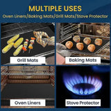 2 Pack Heavy Duty Oven Liner Mats, Reusable Non-Stick Heat Resistant Sheets for Ovens, Grills and Air Fryers, 60 x 40 cm