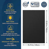 2 Pack Heavy Duty Oven Liner Mats, Reusable Non-Stick Heat Resistant Sheets for Ovens, Grills and Air Fryers, 60 x 40 cm