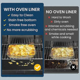 2 Pack Heavy Duty Oven Liner Mats, Reusable Non-Stick Heat Resistant Sheets for Ovens, Grills and Air Fryers, 60 x 40 cm