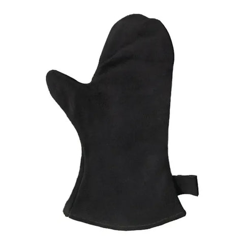 Heat Resistant Leather Oven Mitt with Cotton Lining for Grilling, Fireplaces, BBQ and Kitchen Cooking, Black, for Hot Cookware Handling In Australia - Darrahopens