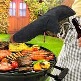 Heat Resistant Leather Oven Mitt with Cotton Lining for Grilling, Fireplaces, BBQ and Kitchen Cooking, Black, for Hot Cookware Handling In Australia - Darrahopens