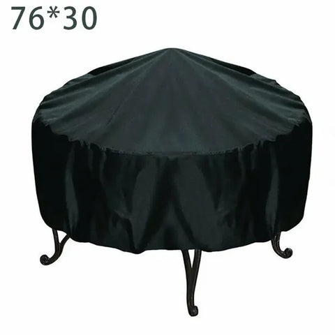 Round Fire Pit Cover, Waterproof UV Resistant Polyester Protection for Outdoor Patio Braziers and Garden Storage, Black, 76 x 30 cm In Australia - Darrahopens