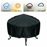 Round Fire Pit Cover, Waterproof UV Resistant Polyester Protection for Outdoor Patio Braziers and Garden Storage, Black, 76 x 30 cm In Australia - Darrahopens