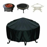 Round Fire Pit Cover, Waterproof UV Resistant Polyester Protection for Outdoor Patio Braziers and Garden Storage, Black, 76 x 30 cm