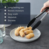 Stainless Steel Kitchen Tongs with Silicone Tips, Locking Non-Stick Cooking Tongs for BBQ, Salads, Grilling and Serving, 23 cm and 30 cm