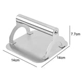 Stainless Steel Burger Press with Flat Base and Handle for Smash Burgers, Grills, Stovetops, Home Kitchens and Restaurants, Silver