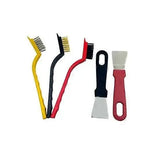 5 Piece Kitchen Cleaning Scraper and Wire Brush Set with Non-Slip Handles for Stoves, Ovens, Cooktops and Crevice Cleaning