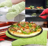 2 Pack Padded Polyester Cotton Oven Mitts with Heat Resistant Non-Slip Grip for Baking, Cooking, Grilling and Kitchen Use, Pink