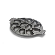 Cast Iron Oyster Grill Pan with 12 Cavities, Non-Stick Baking and Serving Plate for Grilling, Cooking and Seafood, Black In Australia - Darrahopens