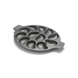 Cast Iron Oyster Grill Pan with 12 Cavities, Non-Stick Baking and Serving Plate for Grilling, Cooking and Seafood, Black In Australia - Darrahopens