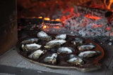 Cast Iron Oyster Grill Pan with 12 Cavities, Non-Stick Baking and Serving Plate for Grilling, Cooking and Seafood, Black