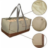 Large 600D Oxford Firewood Carrier Bag with Handles for Fireplace Log Storage, Camping and Household Use, Khaki, 64 x 30 x 33 cm In Australia - Darrahopens