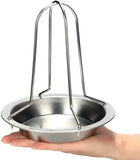 Stainless Steel Vertical Chicken Roaster Rack for Small Poultry, Grills, Ovens and Smokers, Easy-Clean BBQ Cooking Stand, Silver