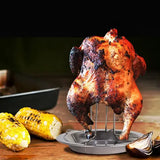 Stainless Steel Vertical Chicken Roaster Rack for Small Poultry, Grills, Ovens and Smokers, Easy-Clean BBQ Cooking Stand, Silver