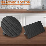 Heavy Duty Cast Iron Smash Burger Press Set with Ergonomic Wooden Handle and Ribbed Base for BBQ Griddles and Home Cooking