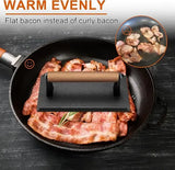 Heavy Duty Cast Iron Smash Burger Press Set with Ergonomic Wooden Handle and Ribbed Base for BBQ Griddles and Home Cooking