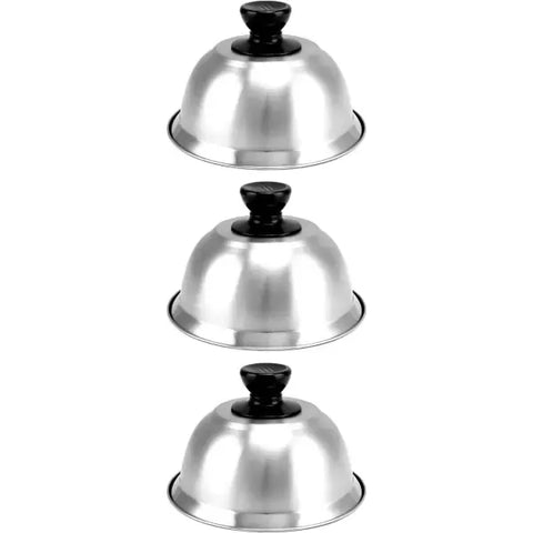 3 Pack Stainless Steel Burger Melting Domes, Heat Retaining Grill Covers for Hamburgers, Sandwiches and Outdoor BBQ, 16 x 10 cm In Australia - Darrahopens
