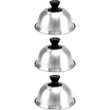 3 Pack Stainless Steel Burger Melting Domes, Heat Retaining Grill Covers for Hamburgers, Sandwiches and Outdoor BBQ, 16 x 10 cm