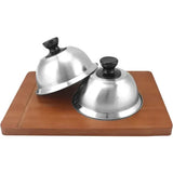3 Pack Stainless Steel Burger Melting Domes, Heat Retaining Grill Covers for Hamburgers, Sandwiches and Outdoor BBQ, 16 x 10 cm