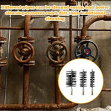 3 Pack Chimney Pipe Cleaning Brushes with Handles, Heavy Duty Steel Wire Brushes for Stove Flues and Boilers, 30, 50 and 80 mm