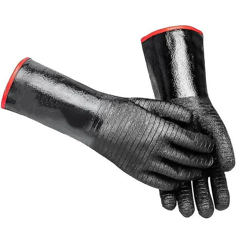 Waterproof Neoprene BBQ Grill Gloves with Long Sleeves and Non-Slip Grip for Baking, Smokers, Ovens and Fryers, Black In Australia - Darrahopens