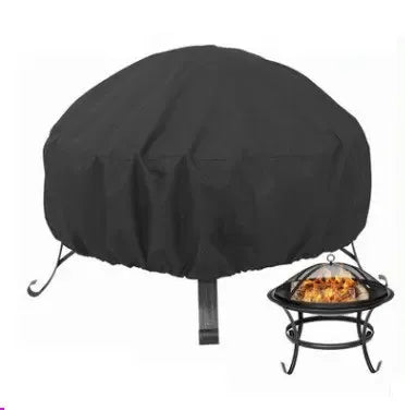 Round Fire Pit Cover, Waterproof Windproof UV Resistant Oxford Fabric for Outdoor Garden and Patio Fire Pits, Black, 80 x 65 cm In Australia - Darrahopens