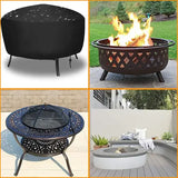Round Fire Pit Cover, Waterproof Windproof UV Resistant Oxford Fabric for Outdoor Garden and Patio Fire Pits, Black, 80 x 65 cm
