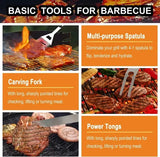 20 Piece Stainless Steel BBQ Grill Tool Set with Spatula, Tongs, Fork and Aluminium Case for Camping, Picnics and Outdoor Cooking
