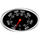 Stainless Steel BBQ Grill Lid Thermometer Replacement with Heat Indicator for Grill and Oven Lids, Black, 8 x 5 cm In Australia - Darrahopens