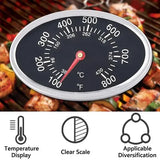 Stainless Steel BBQ Grill Lid Thermometer Replacement with Heat Indicator for Grill and Oven Lids, Black, 8 x 5 cm In Australia - Darrahopens