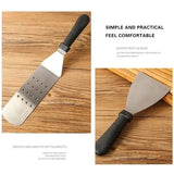 6 Piece Stainless Steel BBQ Griddle Spatula Set for Teppanyaki, Pancakes, Camping, Outdoor Grilling and Kitchen Cooking