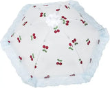 Collapsible Mesh Food Cover Tent with Cherry Pattern for Outdoor BBQ, Picnics, Kitchen Tables, Cakes and Dish Protection, White In Australia - Darrahopens
