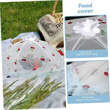 Collapsible Mesh Food Cover Tent with Cherry Pattern for Outdoor BBQ, Picnics, Kitchen Tables, Cakes and Dish Protection, White In Australia - Darrahopens
