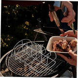 Stainless Steel BBQ Rib Rack, Non-Stick Holder for up to 5 Racks of Ribs, Outdoor Grilling, Camping and Oven Cooking, 38 cm In Australia - Darrahopens