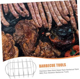 Stainless Steel BBQ Rib Rack, Non-Stick Holder for up to 5 Racks of Ribs, Outdoor Grilling, Camping and Oven Cooking, 38 cm