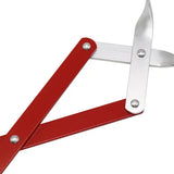 BBQ Charcoal Tongs with Long Aluminium Handle for Home Kitchens, Outdoor Grilling, Campfires and Fireplace Use, Red
