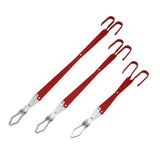 BBQ Charcoal Tongs with Long Aluminium Handle for Home Kitchens, Outdoor Grilling, Campfires and Fireplace Use, Red