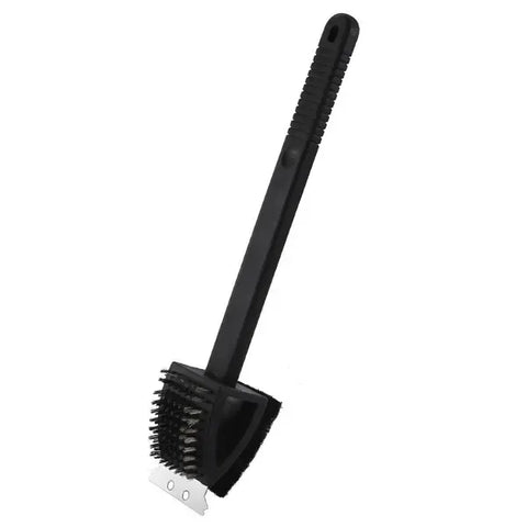 3-in-1 BBQ Grill Cleaning Brush with Scraper, Scrub Pad and Brass Bristles for Grills and Griddles, Black, 38 cm In Australia - Darrahopens