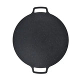 Round Korean BBQ Grill Pan with Non-Stick Iron Surface for Indoor Cooking, Outdoor Camping, Parties and Home Grilling, Black, 36 cm