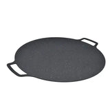 Round Korean BBQ Grill Pan with Non-Stick Iron Surface for Indoor Cooking, Outdoor Camping, Parties and Home Grilling, Black, 36 cm