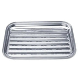 2 Pack Stainless Steel BBQ Grill Baskets, Perforated Grilling Trays for Vegetables and Meat on Charcoal, Gas and Electric Grills