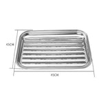 2 Pack Stainless Steel BBQ Grill Baskets, Perforated Grilling Trays for Vegetables and Meat on Charcoal, Gas and Electric Grills