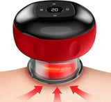 Electric Cupping Therapy Device With Heat Suction And Red Light for Muscle Pain Relief Home Massage Red Black