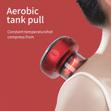 Electric Cupping Therapy Device With Heat Suction And Red Light for Muscle Pain Relief Home Massage Red Black